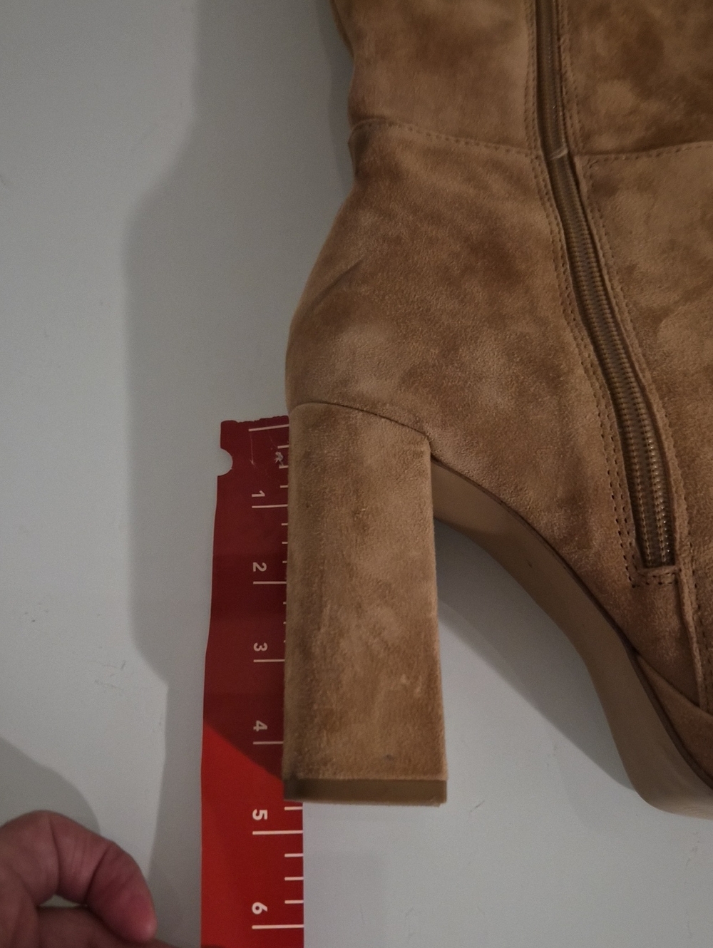 Steve Madden Women’s 7.5 Tan Leather Knee High Platform Boots Chunky Heel - Picture 12 of 13